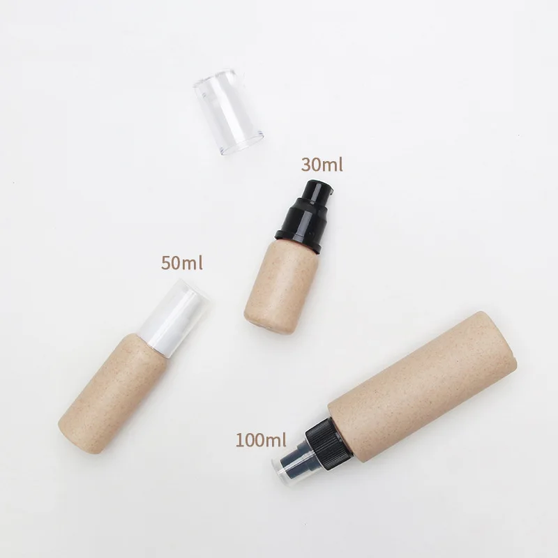 wheat straw airless pump cosmetic bottl