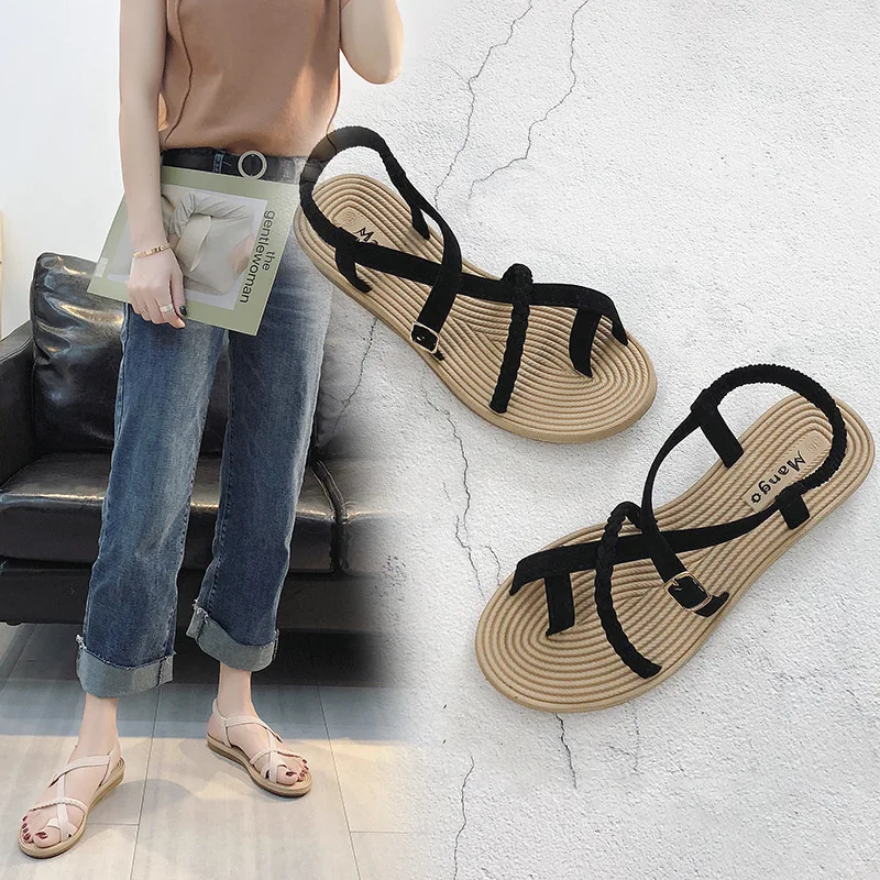 New flat flip-flops Summer beach shoes open-toed women's shoes