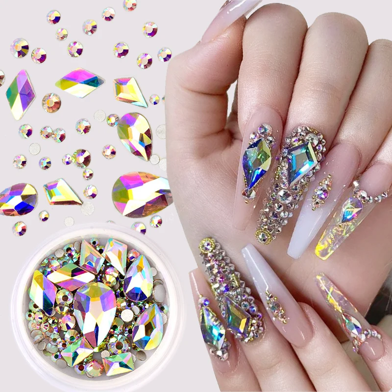Misscheering 3d Nail Art Rhinestones Flatback Charm Heart Acrylic  Multislice Diamond Nail Decoration Diy Nails Accessories - Buy Ab Clear  Square Oval Drop Diamond,3d Nail Art Rhinestones,Flatback Colorful Strass  Product on 
