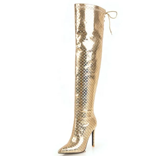 shiny gold boots