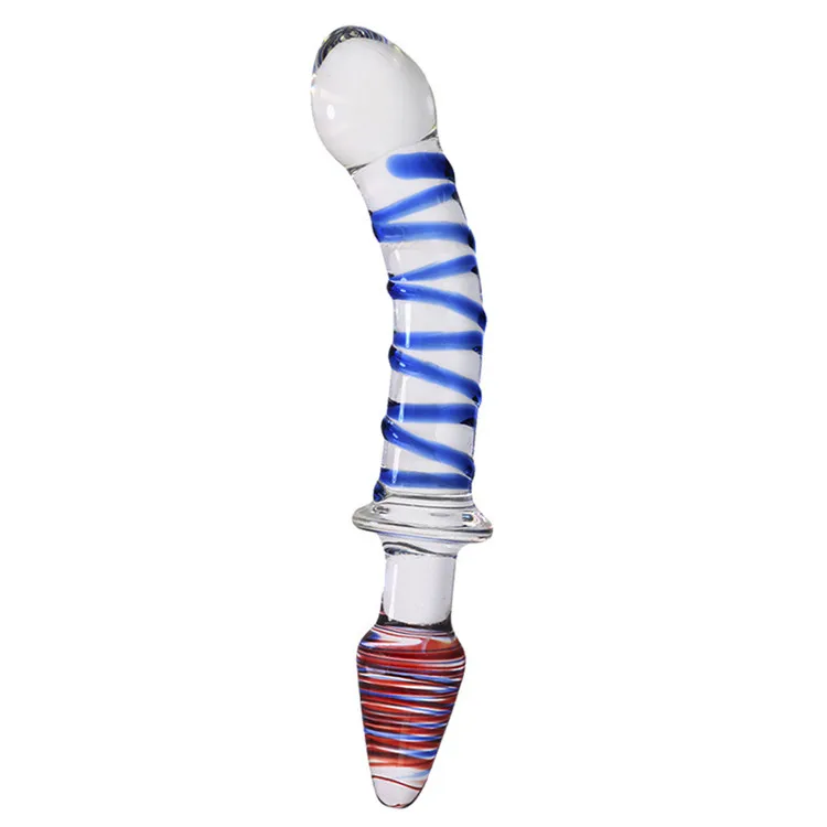 Factory Hand Made  Funny Transparent Crystal Sex Toy Glass Dildo Womens Anal Plugs
