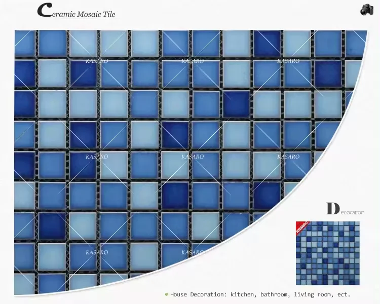 Kasaro Blue Color Glass Mosaic Tile Peel And Stick Glass Mosaic Tile Squares With Mesh Buy