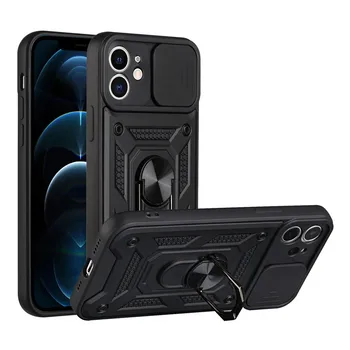 Shockproof Bumpers Armor Cover Luxury Slide Camera Lens Protect for iPhone 15 14 13 11 12 Pro Max XS XR X 7 8 SE Cell Phone Case