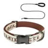 Guinzaglio riflettente nero da 15 m beige-marrone