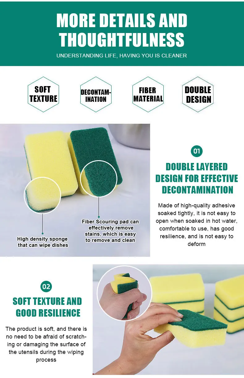 Wholesale Kitchen Cleaning Sponges Non Scratch Dishwashing Sponges