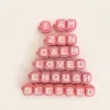 Peach pink-white font