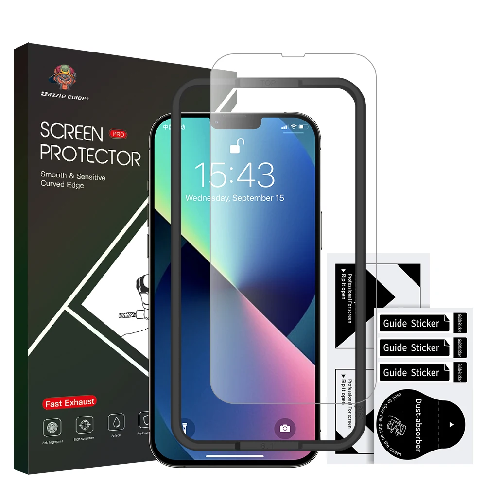 2 упаковки, Заводская оптовая продажа, OEM ODM Amazon, новейшая HD 2.5D 9H защита экрана из закаленного стекла для iphone 13 mini pro max