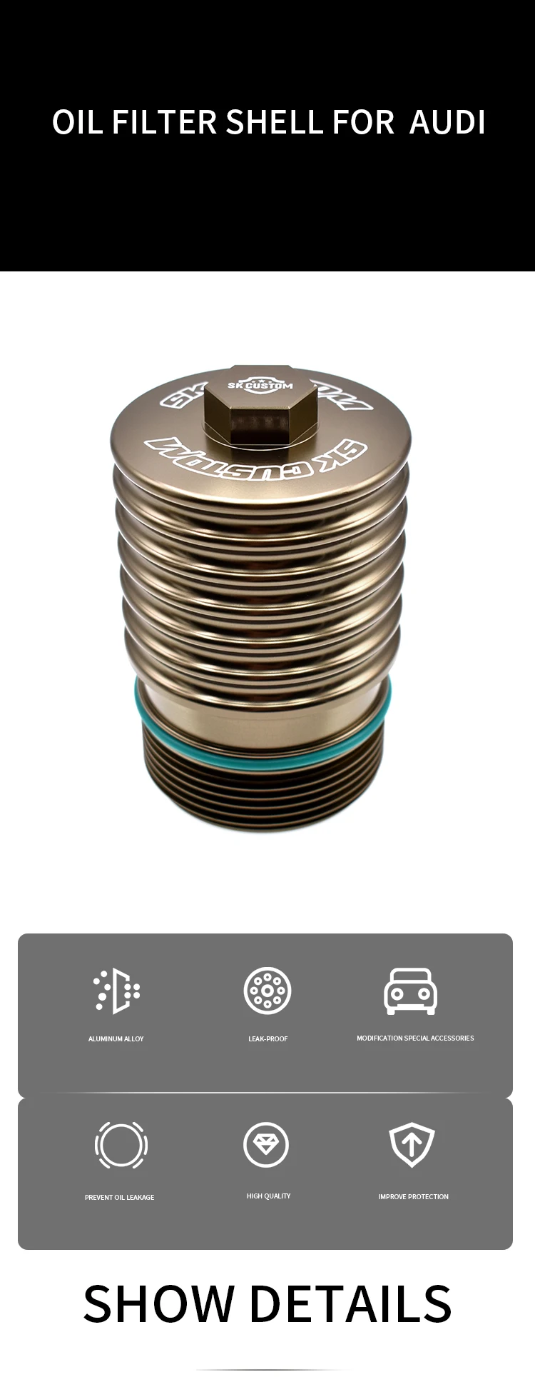 Sk Custom Billet Oil Filter Housing Cover For Volkswagen Ea888 Iii