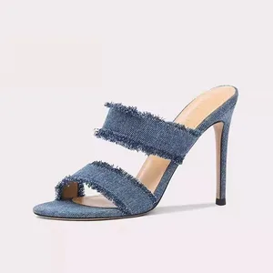 Women's High-Heel Sandals with Crystal and PVC Rhinestone Slip-On Closure Silver Outdoor Fashion Trend