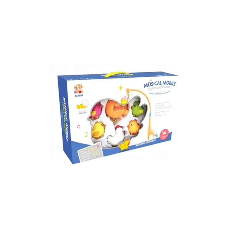 Детская музыкальная подвесная погремушка с колокольчиком для кровати, расслабляющая вращающаяся подвесная игрушка, 8809