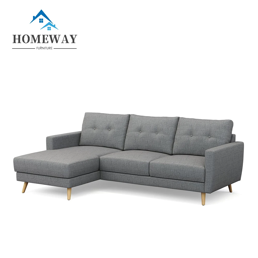 Wholesale L Shape Sofa Living Room Sofas Modern Solid Wood Corner Sofa