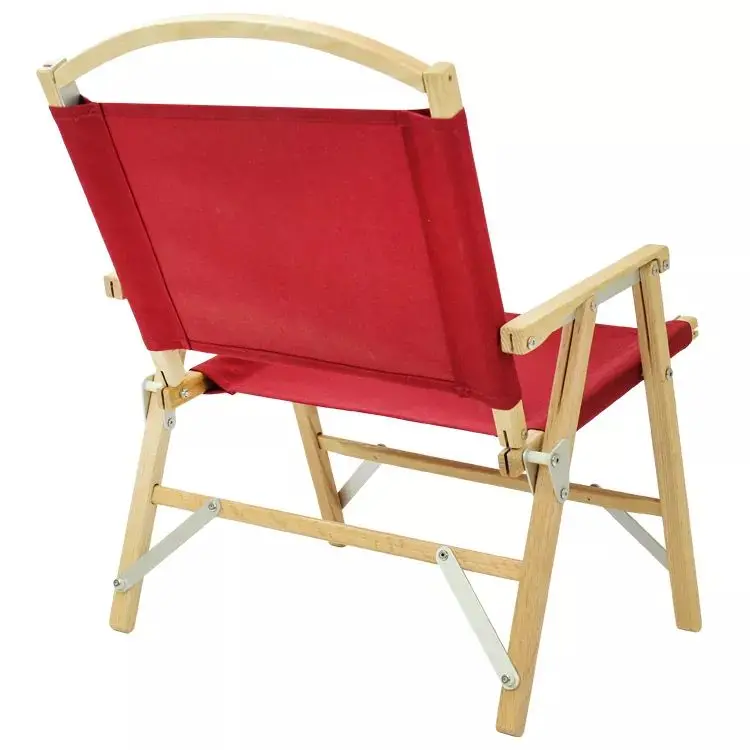 Camping Beech Solid Wood Chair Foldable Red Beach Wooden Kermit