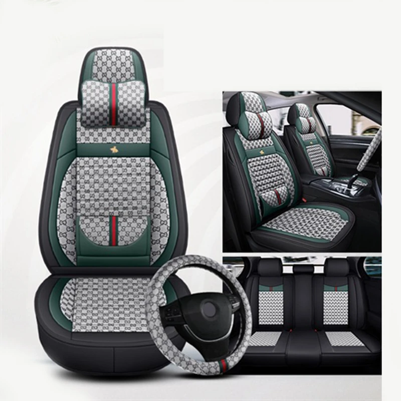 Wholesale Fashion Design Full Set Universal Waterproof Car Seat Cover Well  Fit 5 seats Auto SUV Sedan Pickup for Guccii Material From m.