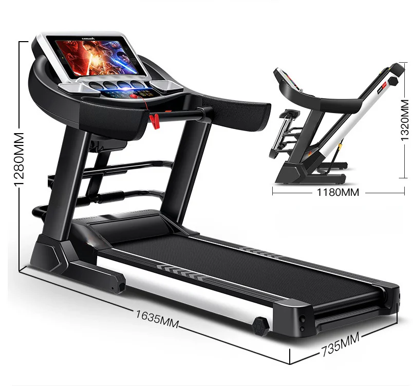 Foldable Electric Treadmill with LCD for Home Gym Sports