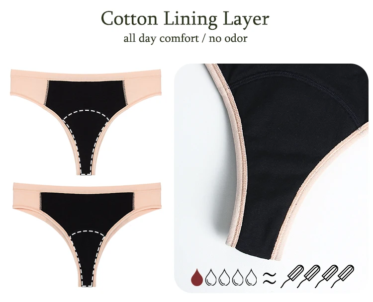 Wholesale Women Colorful Leak Proof Thong Menstrual Underwear Leakproof ...