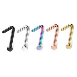 316 Surgical Steel I L Shape Nose Hoop Ring Body Jewelry Piercing Unisex