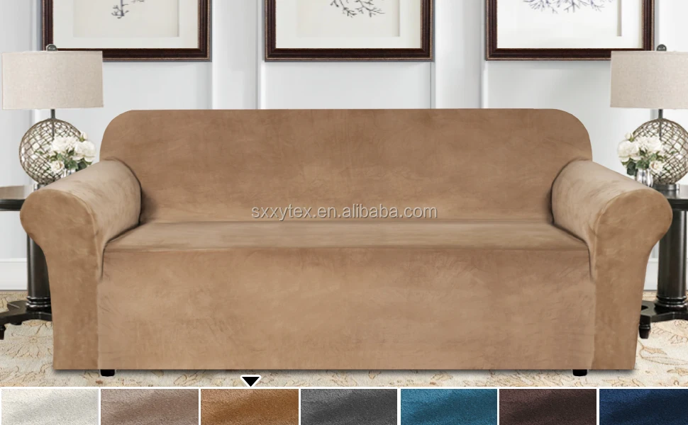 Removable and Washable Solid Plain Polyester Spandex Fundas Elastics Para Sofas Sofa Sleep Covers