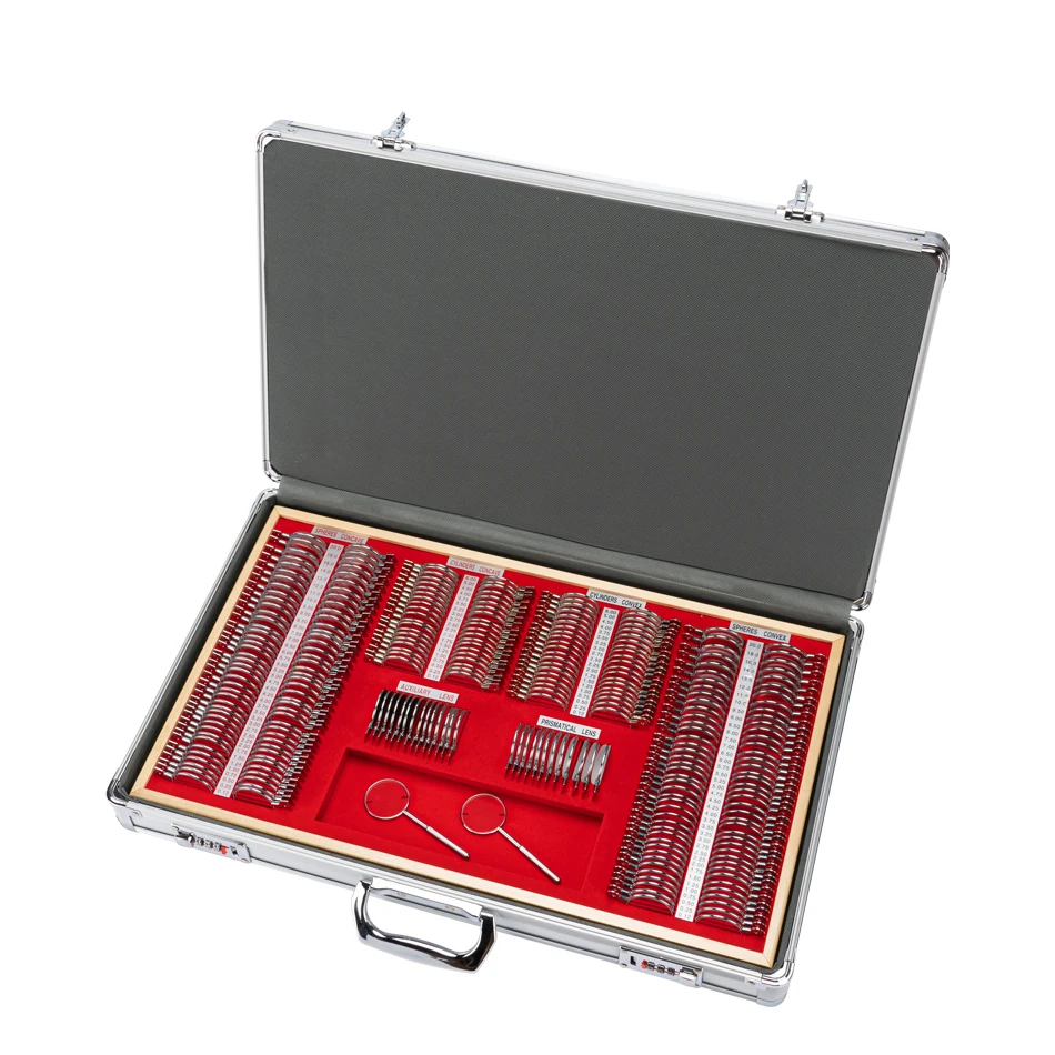 JS-266 a Grade Lens Case High Quality Optometry Equipment Optical Metal Rim Prism Trial Lens Set