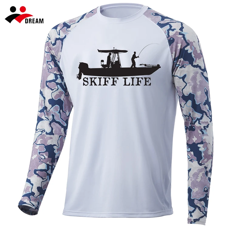 Skiff Life Big and Tall Men's UV Protected Fishing T Shirt