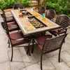 8 chaises + table de barbecue 200 cm