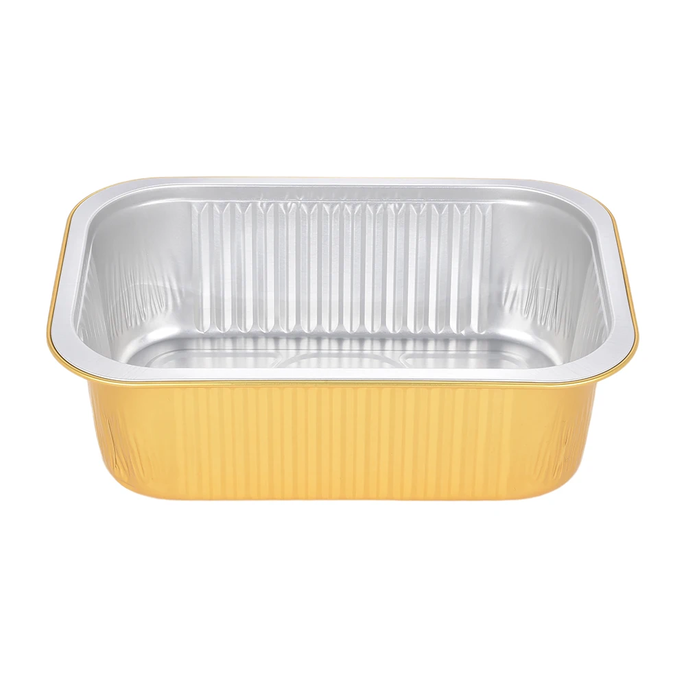 C930 32.7oz Emas Supplier Dinding Halus Aluminium Foil 930ml Wadah Harga Murah Dapur Kemasan Makanan Bawa Pulang Wadah Pemanggang