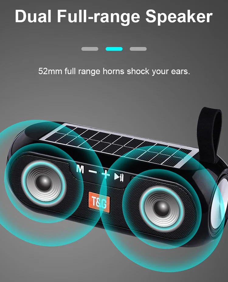 TG182 Portable Column Portable Column WirelessBluetooth Bass Stereo Box Waterproof Outdoor Solar Charging Bluetooth Speakers - ANKUX.COM