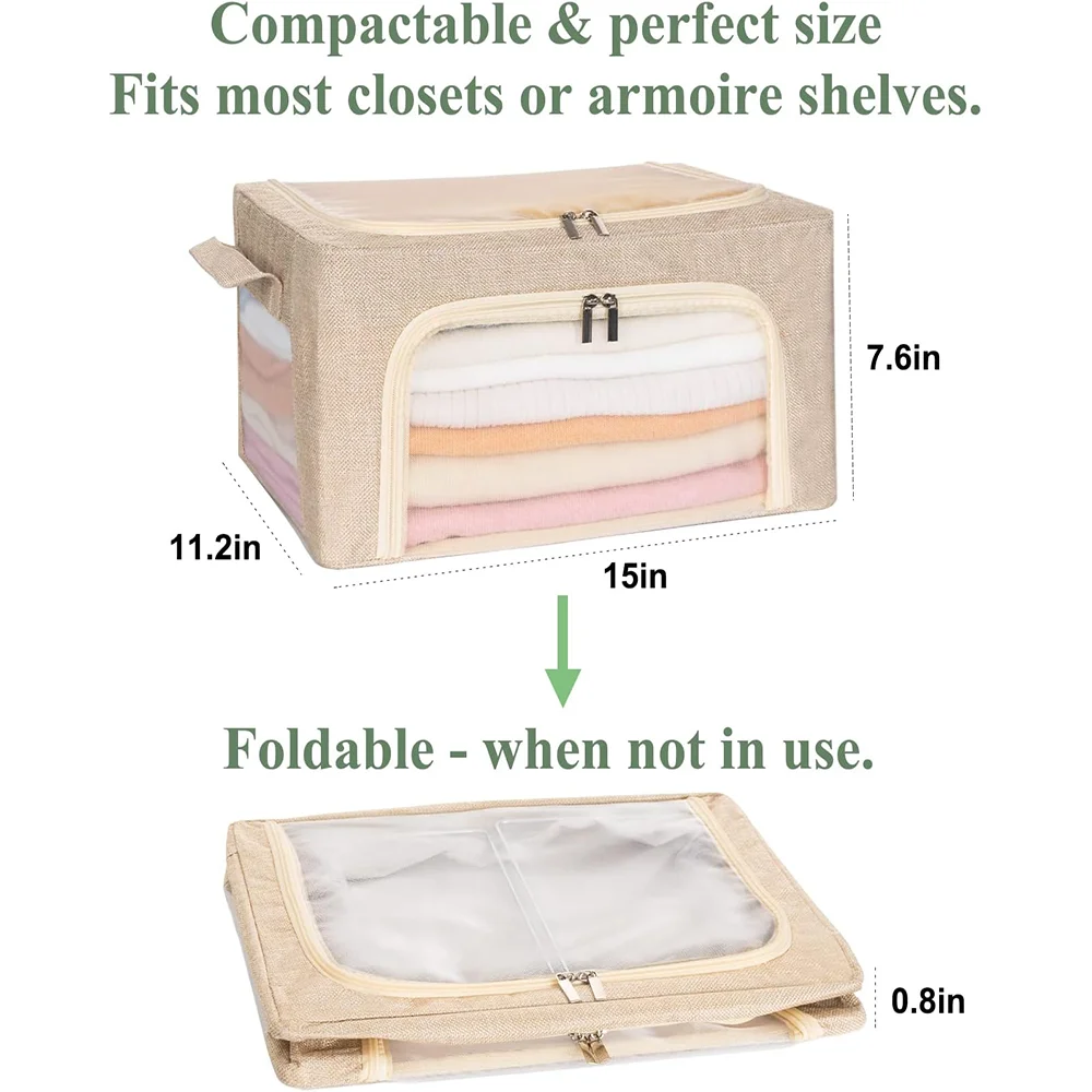 Supportive Stackable Square Household Storage Bag Cashmere Sweater Storage Bag for Clothes Blankets