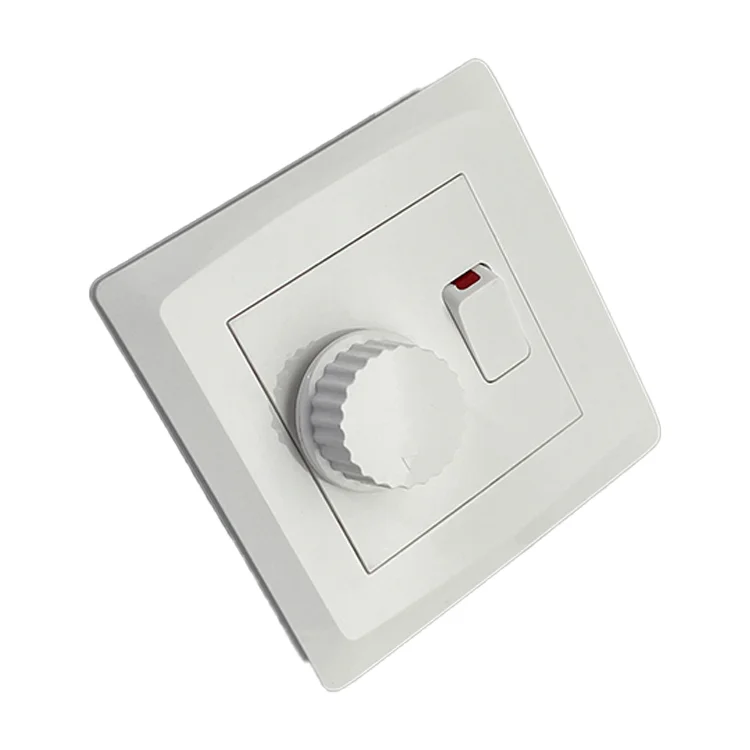 UK Standard One Gang Speed Dimmer Switch 10 Years Warranty Hotel Design Switch Socket Wall Electric Light Wall Switch
