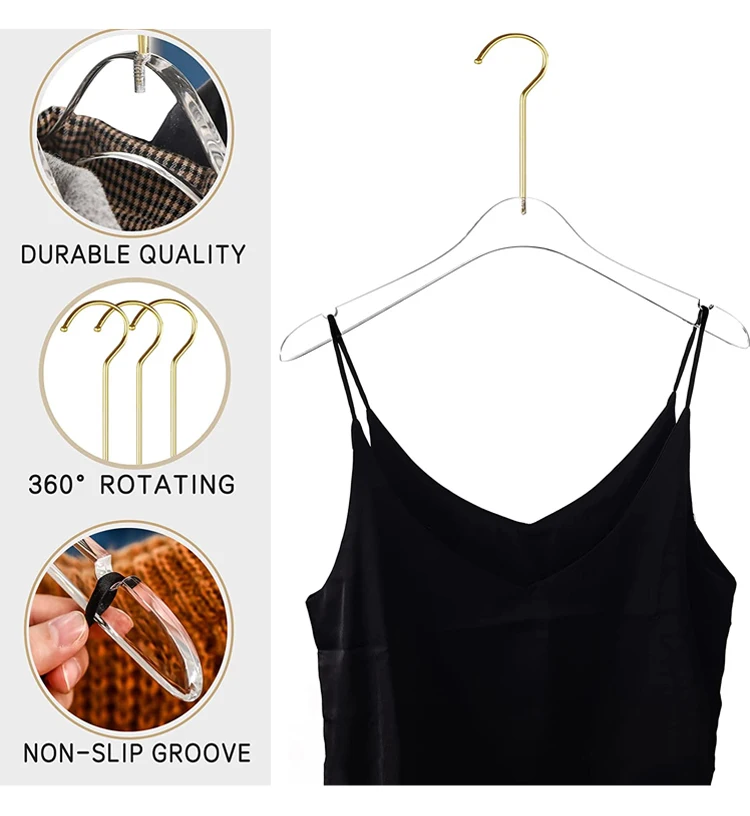 Acrylic Coat Hanger Factory Nonslip Clear Crystal Hanger Acrylic Acrylic Hangers For Clothes