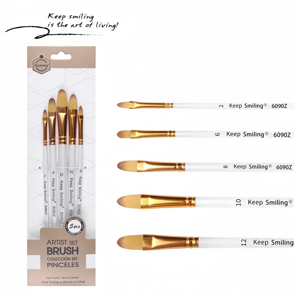 Набор кистей для рисования с круглой головкой 5 шт.