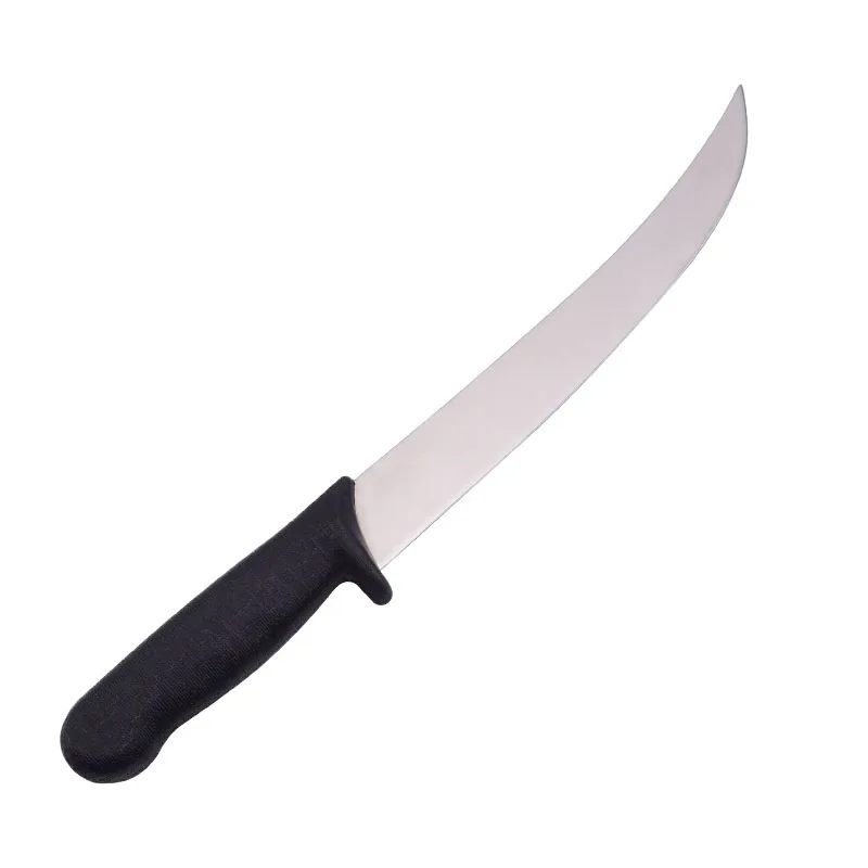 10 Inch Stainless Steel Blade Kitchen Slicer Knife Set Sharp Curved Carving Knife with Plastic PP Handle for Chopping
