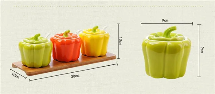 Ceramics Vegetable Modeling Spice Jar Set Kitchen Supplies Seasoning Box Salt Cans Condiment Bottles Small Idea Spice Jar