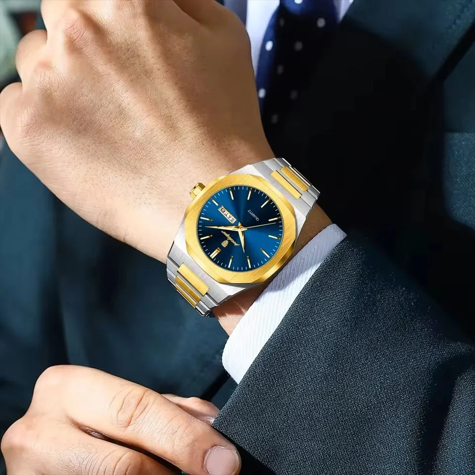 Orologio Uomo Al Quarzo – Affari Moda Con Quadrante Tridimensionale – Impermeabile 30M – Cinturino Acciaio
