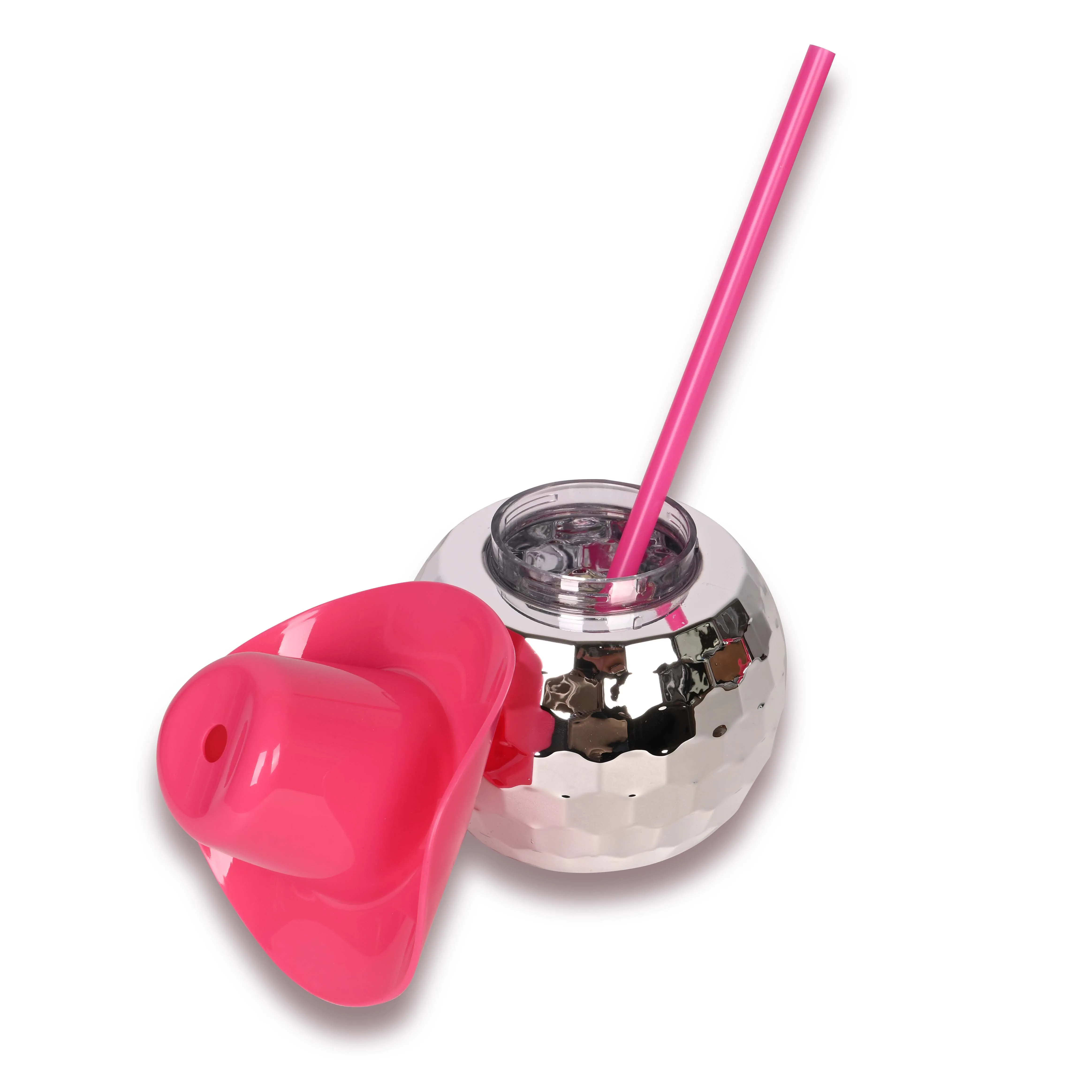 Cappello da Cowboy rosa argento palla da discoteca novità 20oz