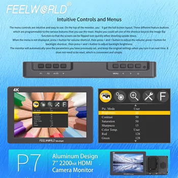 FEELWORLD P7 7-inch Rugged Aluminum Camera Monitor, 2200nits Sunlight Readable, IPS Screen, Factory Direct Sales detail image