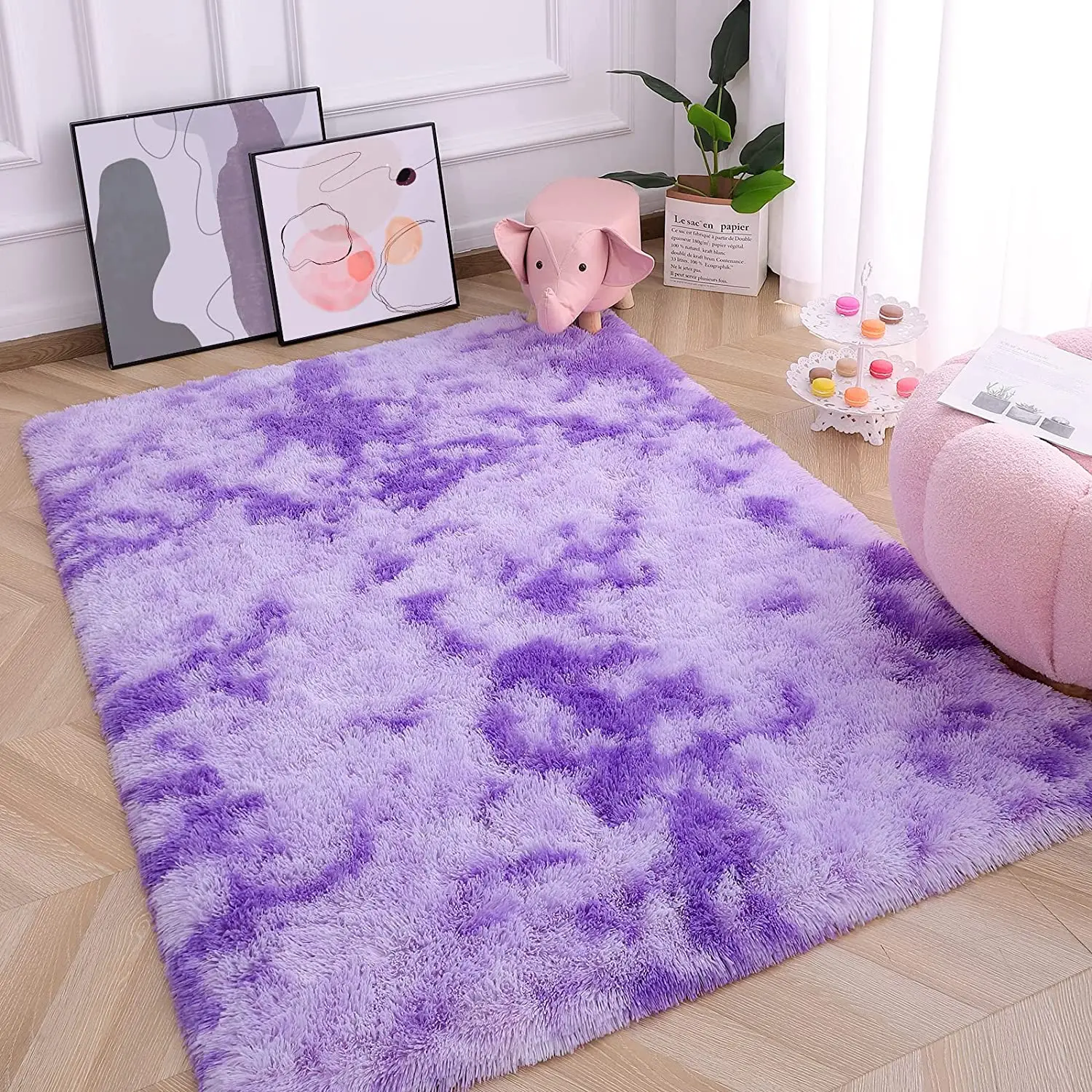 Tapis De Jeux Pour Enfants Violet 180x200cm - Tatami Antidérapant Doux Et Confortable Pour Bébé