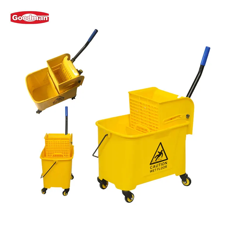 Commercial Floor Hygiene Solution Janitorial Cleaning Cart Squeeze Water Bucket Wringer Mop Trolley