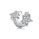 BAMOER Shining Star Silver Charm Fit Charms Bracelet Bangle for Women DIY Jewelry AAA Cubic Zircon Silver 925 Jewlery SCC1244