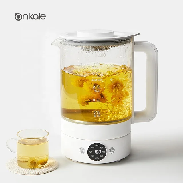 Ankale fashion design all in one High Borosilicate Glass Electric Kettle Multi Function Tea Kettle Health Pot