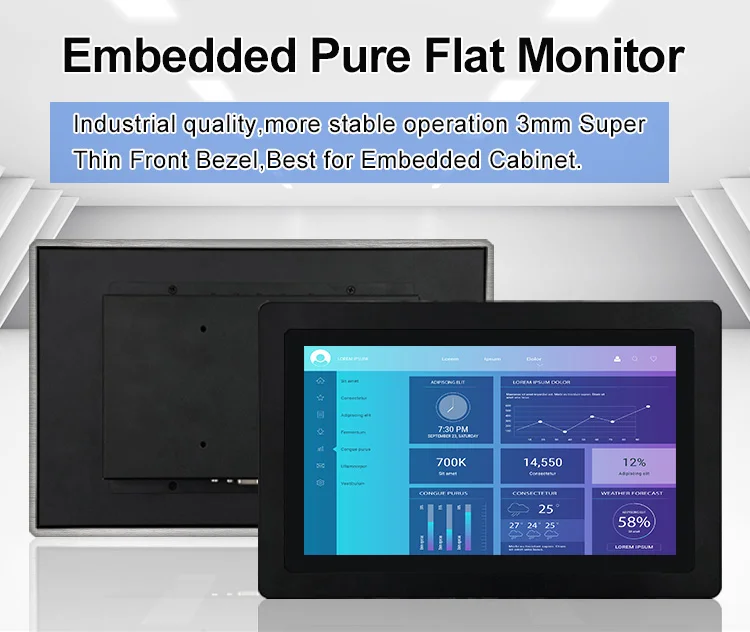 11.6 Inch 1366x768 IPS 1920x1080 for VGA USB Capacitive Touch Metal Aluminum Frame TFT Industrial Monitor