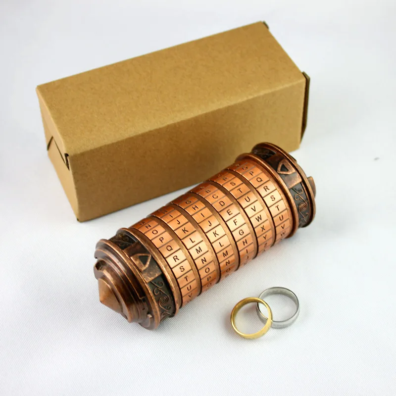Da Vinci Code Mini Cipher Lock Puzzle Box Romantic Birthday Anniversary Gift Girlfriend Hidden Compartment Door Use Valentine's