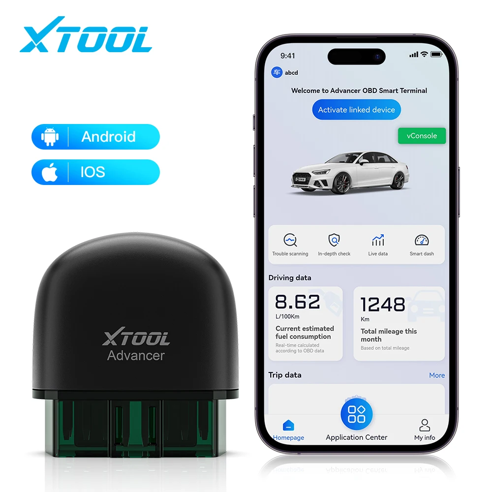 XTOOL AD20 Pro OBD2 Scanner Diagnostic Tool - No Subscription, OBDII Car Code Reader for iPhone&Android, All System Scan Tool, Diagnose Check Engine, Oil Reset, Battery Test, AI Assisted