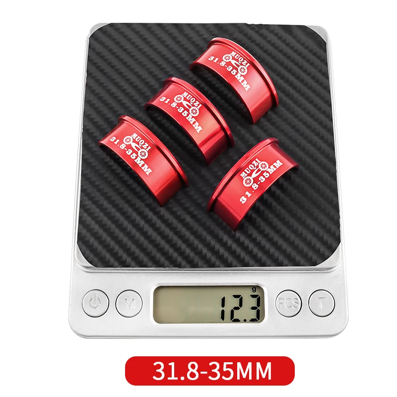Saipor Shim Spacer Bike - Set di 2 adattatori per manubrio della bicicletta, in lega di alluminio, 25,4 su 31,8 mm