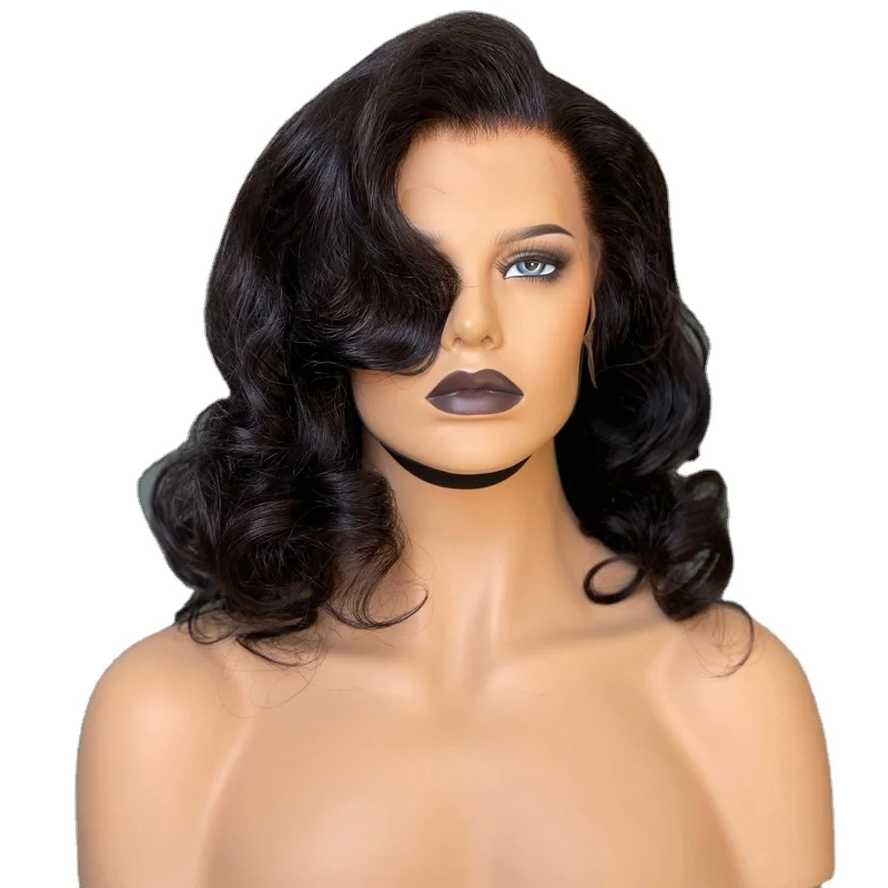 Joywigs 2022 Hot Selling 14inch 200 13 4 Wig Super Wave Human Hair Wigs