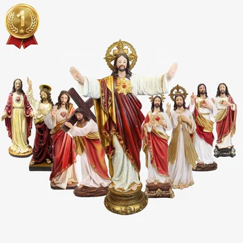 Factory wholesale catholic religious sacred heart Jesus statues resin ornaments figurine Jesus statue