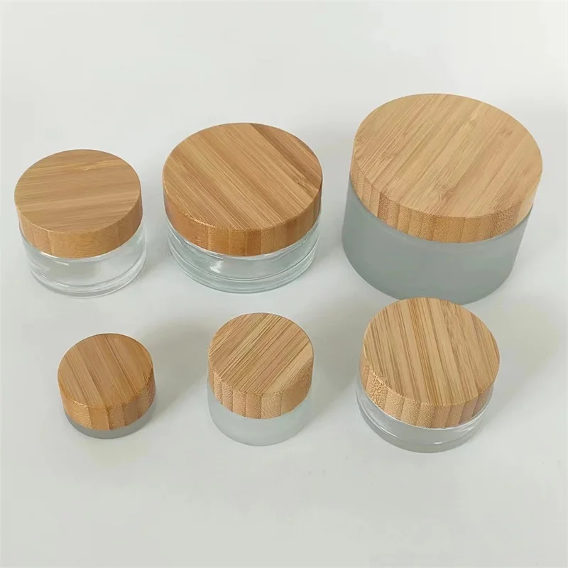 In Stock Wholesale 5/10/15/20/30/50g Matte Black Face Cream Jar Containers 1 2 4 Oz Glass Jars