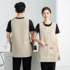 Korean-Style Customized Bib Overalls Men's Waterproof Oil-Proof Sleeveless Apron for Nail Art Sweet Shop Coffee Shop Milk Party