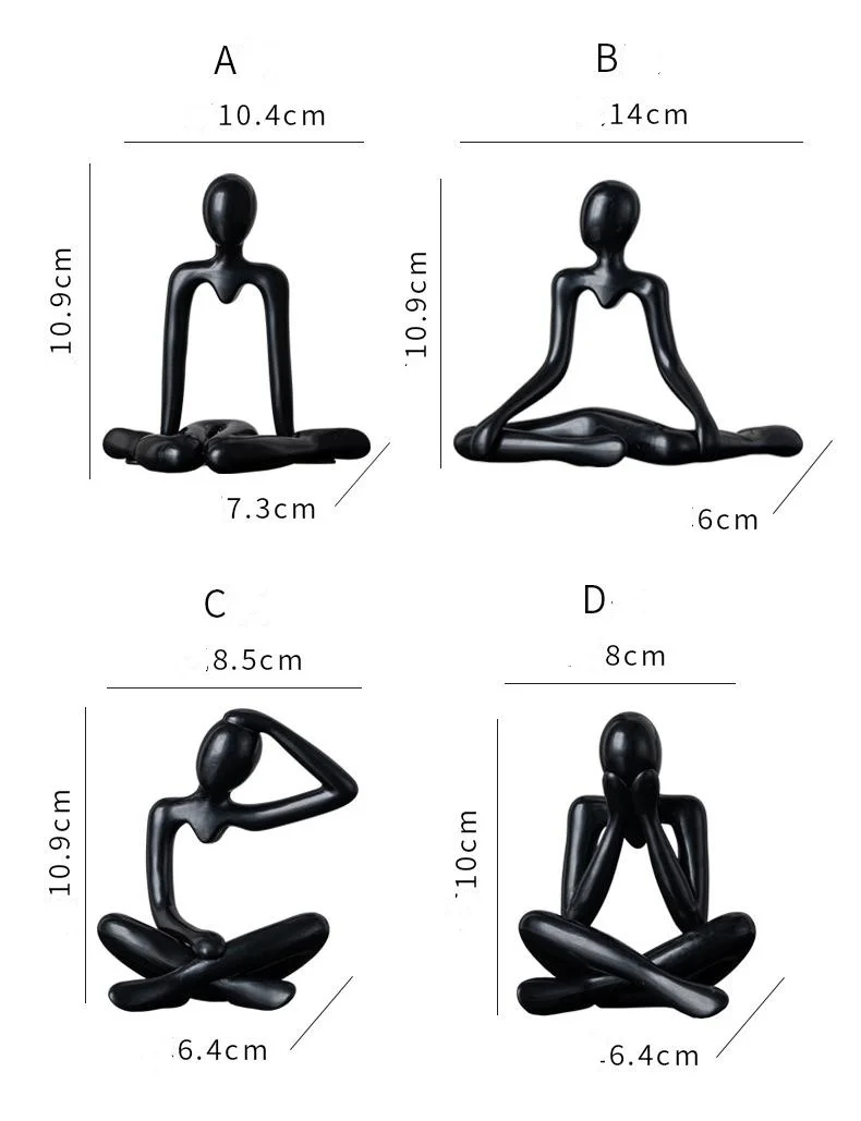 Modern Sculptures Home Decor Abstract Resin Figurines Thinker Statue for Living Room Office Bedroom Shelf Table Desk