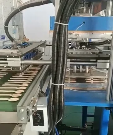 Fully Automatic Disposable wooden cutlery making machine / wood cutlery tableware production line machine