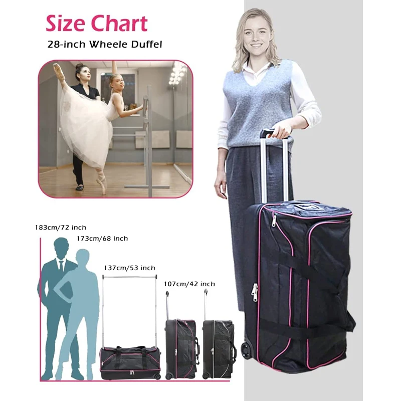 Wheeled Garment Duffle Competition Bag 28" Dance Costumes Rolling